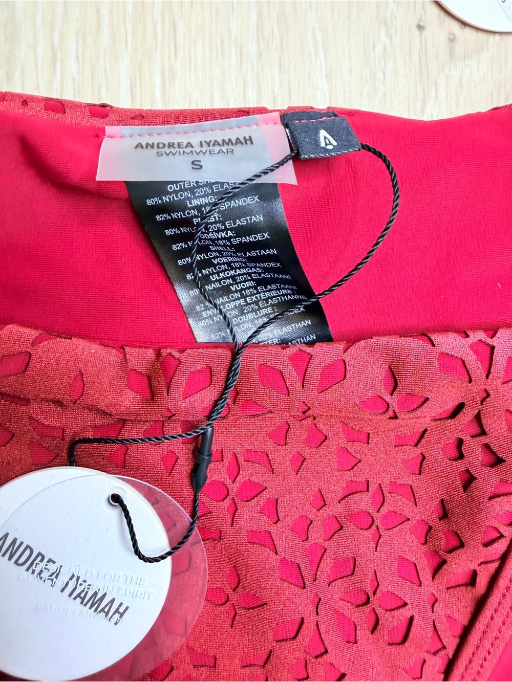 NWT ✨ Andrea Iyamah Wine ‘Mulan Bikini’ Resortwear Swimsuit Size Small - Picture 3 of 8